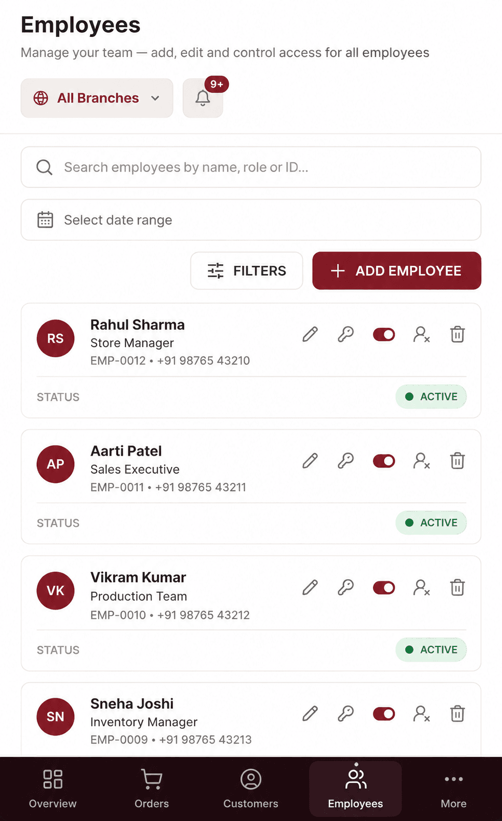 Employees & Roles