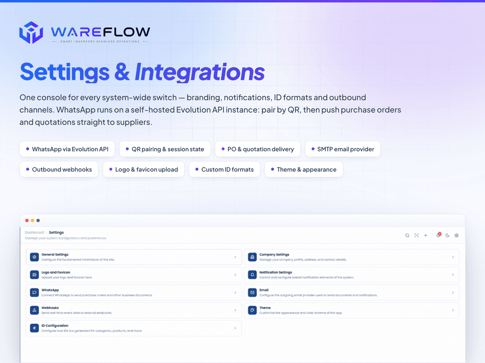 Settings & Integrations
